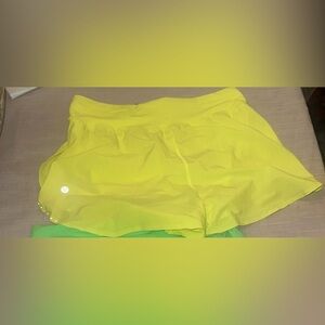 Yellow Fast & Free Lululemon 3” shorts